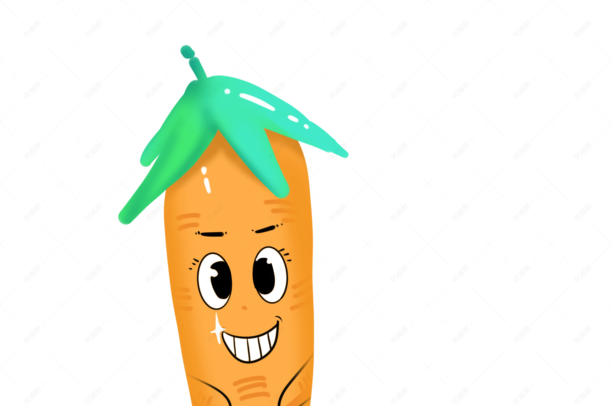 清新手绘风卡通胡萝卜