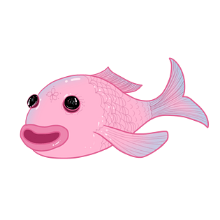 鱼类唯美系手绘风粉色小鱼