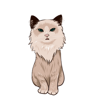 卡通手绘风可爱猫咪坐姿