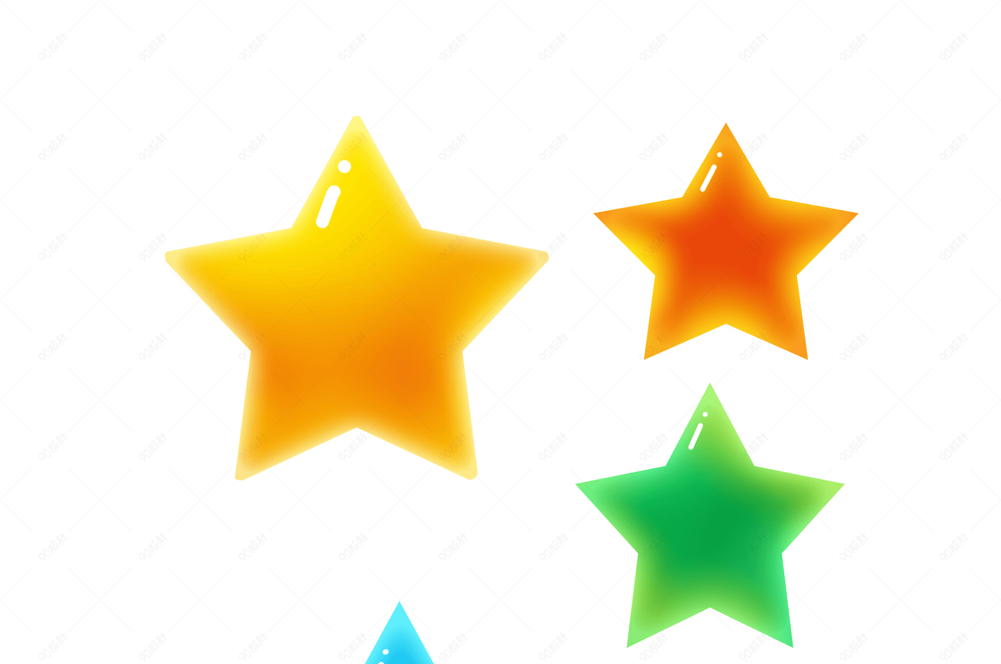 星星彩色立体星星png