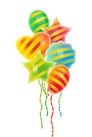 节日气球暖色立体气球png