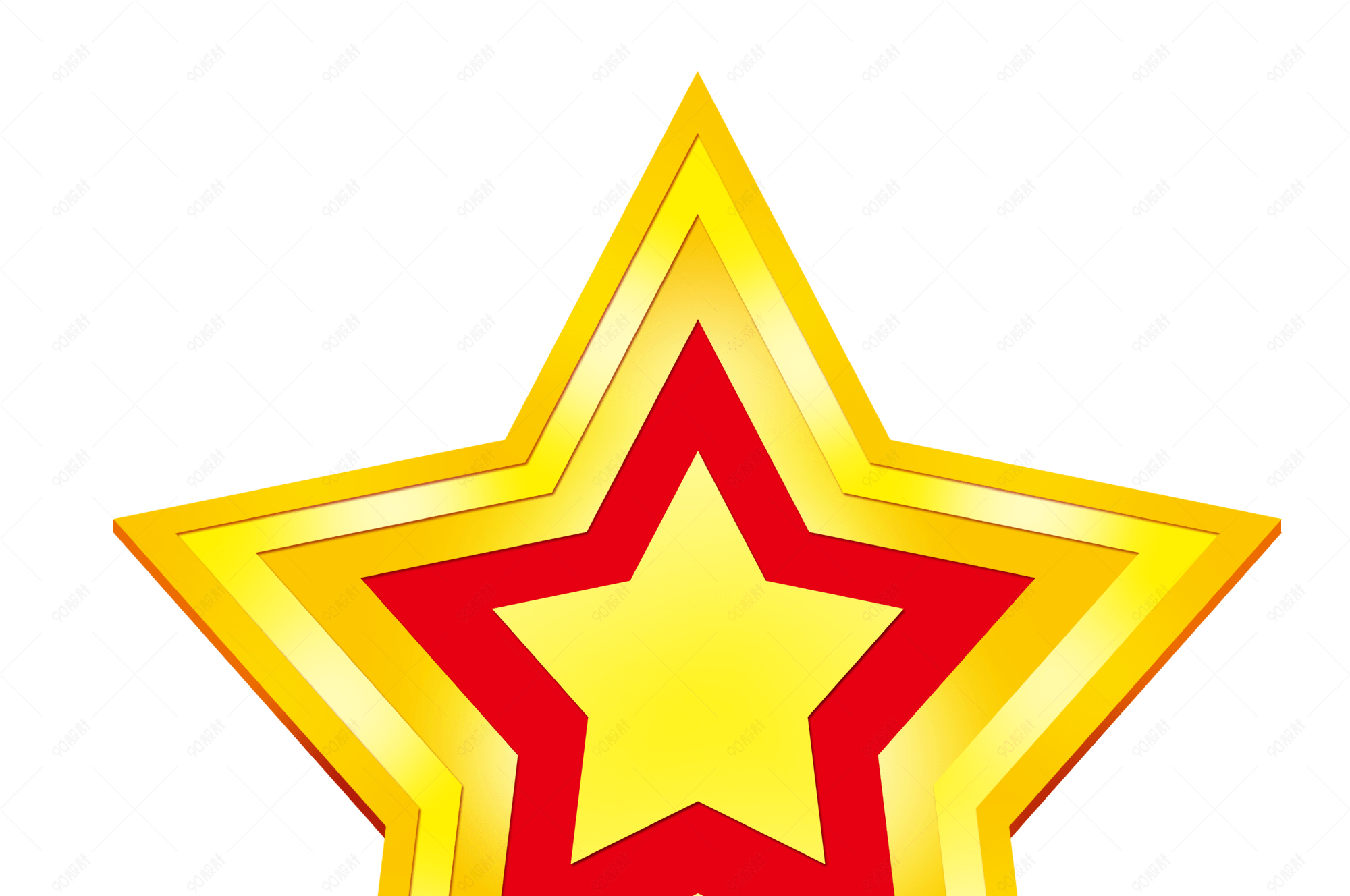 国庆节暖色手绘五角星【免抠元素png】-90设计网