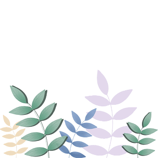 唯美淡雅扁平风底边装饰元素植物叠放