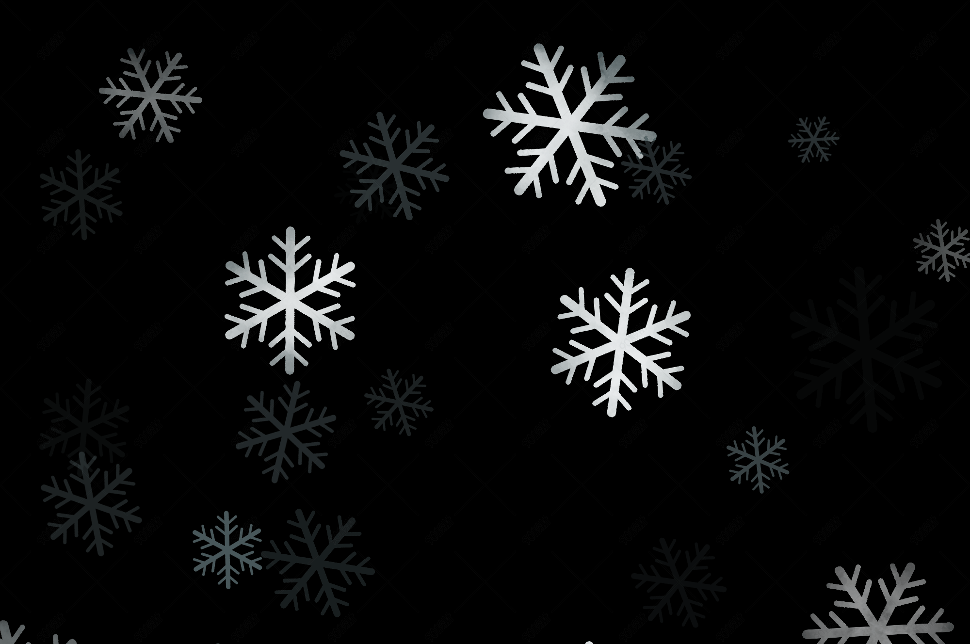 天气气象冬天白色层次渐变雪花背景