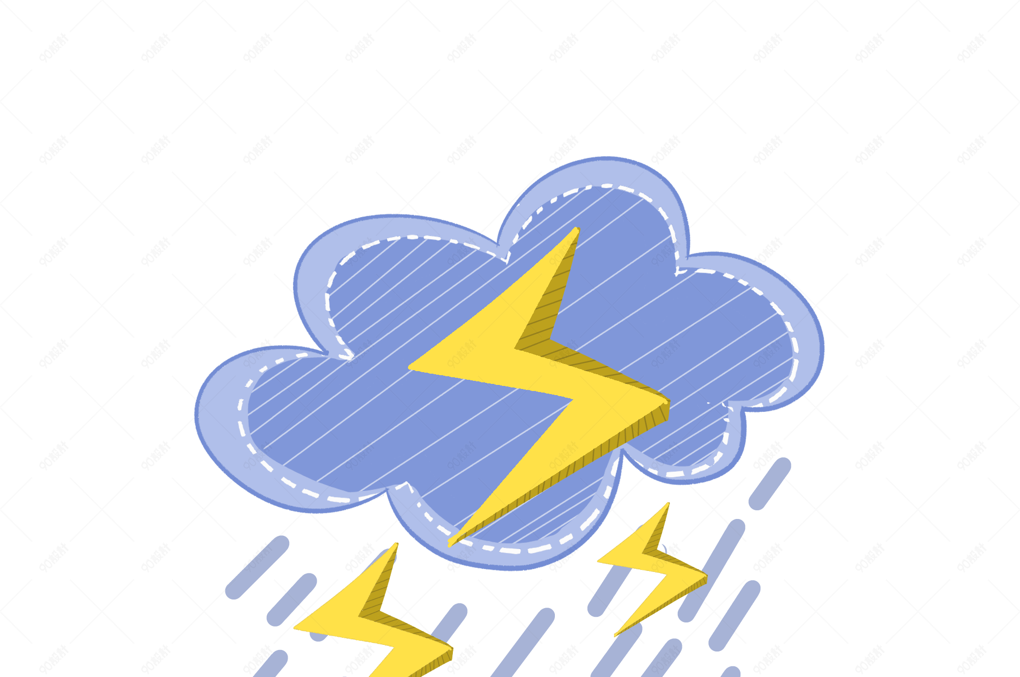 立夏节气夏日天气气象元素雷雨暴风雨图标