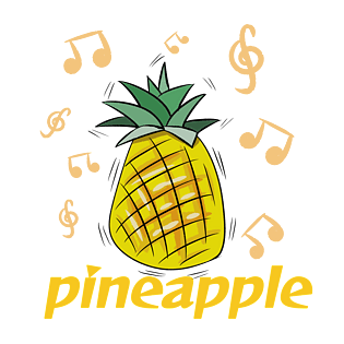 立夏节气夏日可爱水果菠萝音符背景pngpsd2000*2000彩色铅笔音乐音符