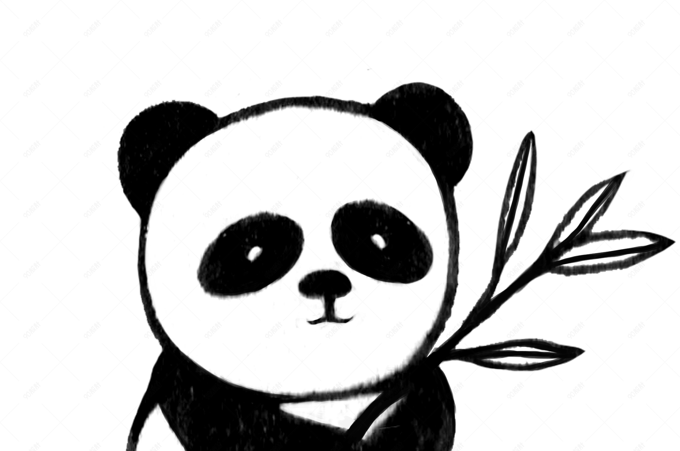 手绘卡通熊猫免抠素材