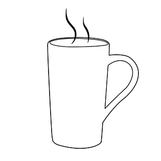 手绘黑白线条杯子素材