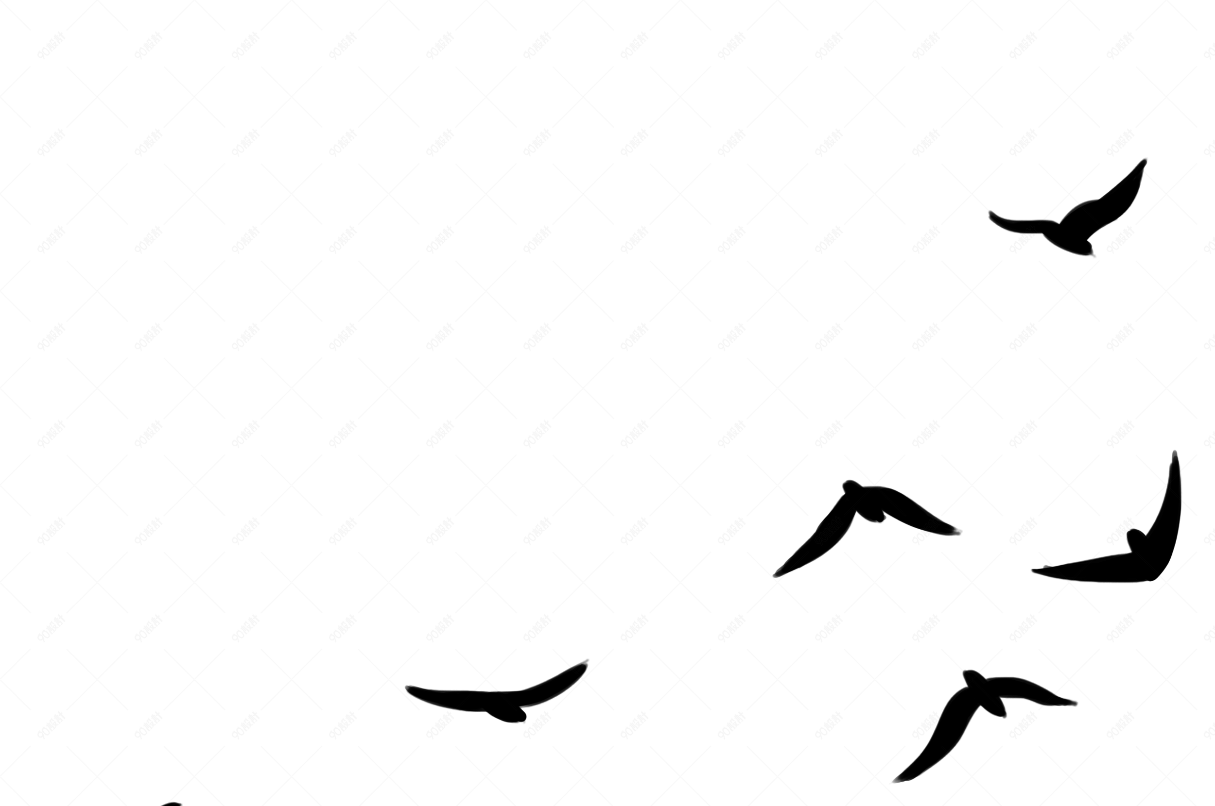 手绘卡通飞鸟免抠素材