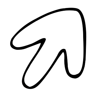 手绘黑白线条箭头卡通素材