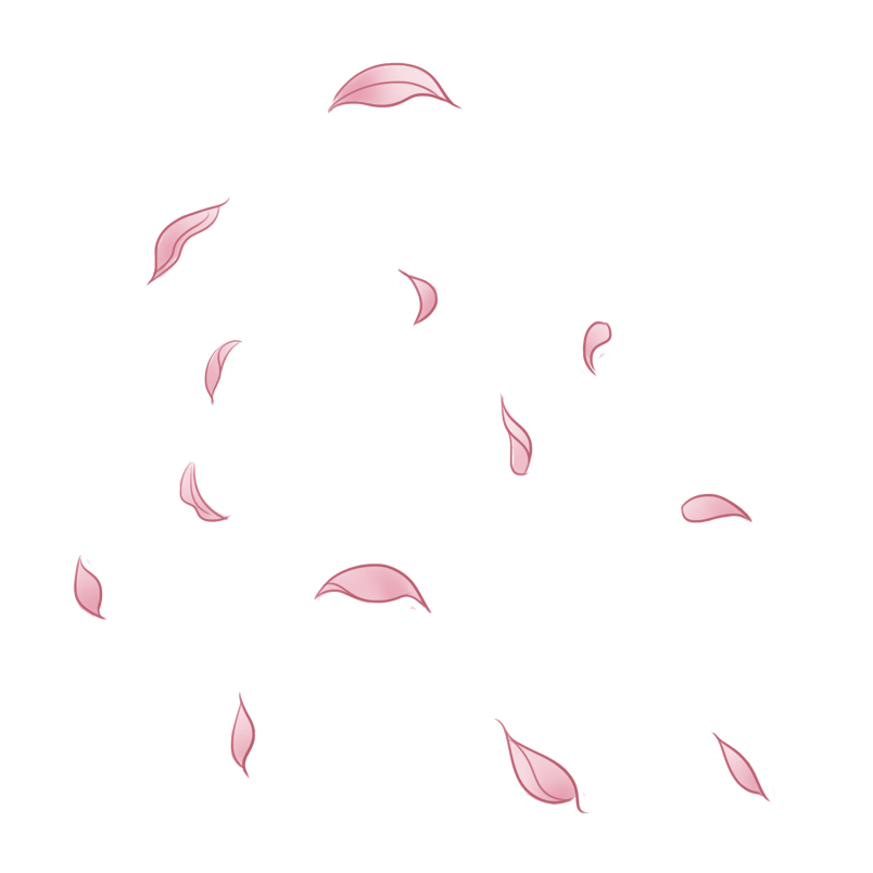 手绘粉色花瓣卡通素材