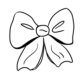 手绘黑白线条蝴蝶结元素