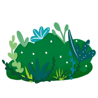 手绘卡通草丛装饰元素