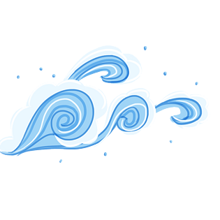 手绘卡通浪花设计素材