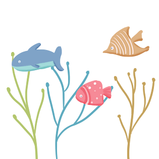 手绘卡通鱼免抠设计素材