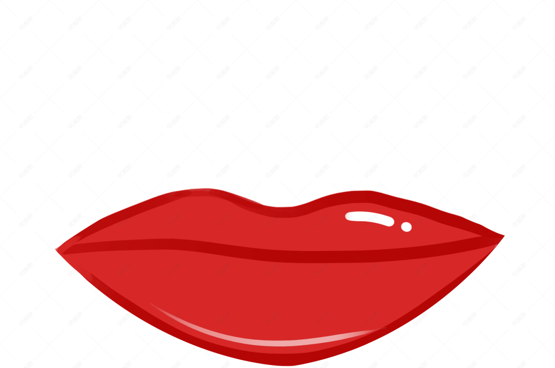 手绘红色嘴唇卡通素材