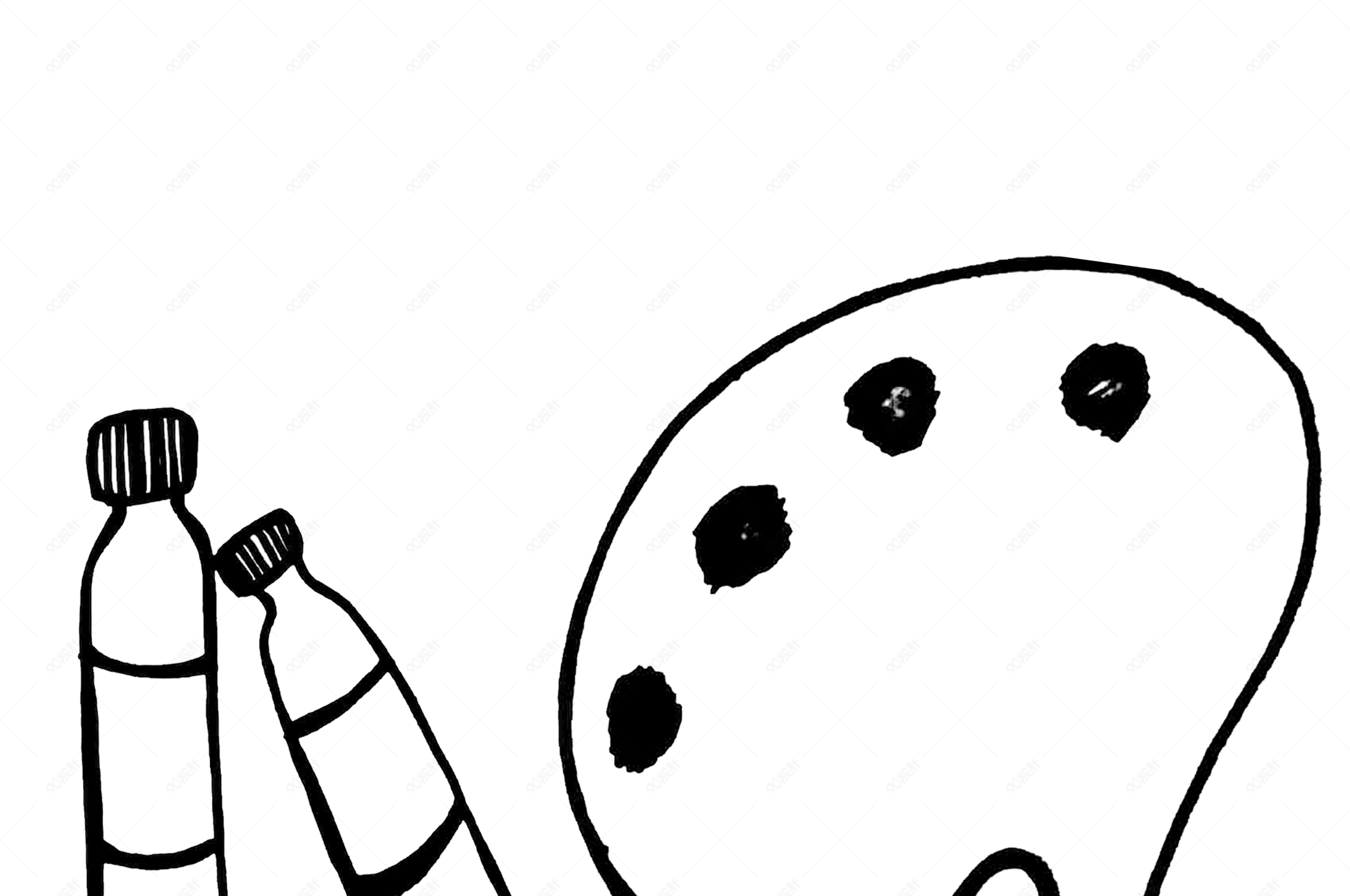 手绘黑白线条绘画工具