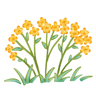 手绘卡通花卉植物素材