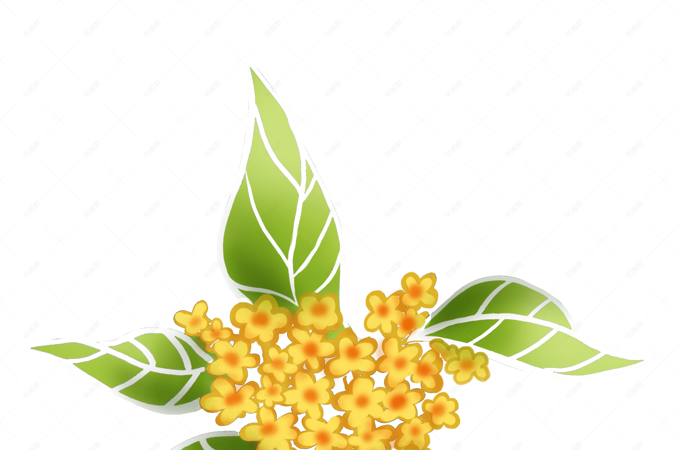 手绘卡通植物花卉素材