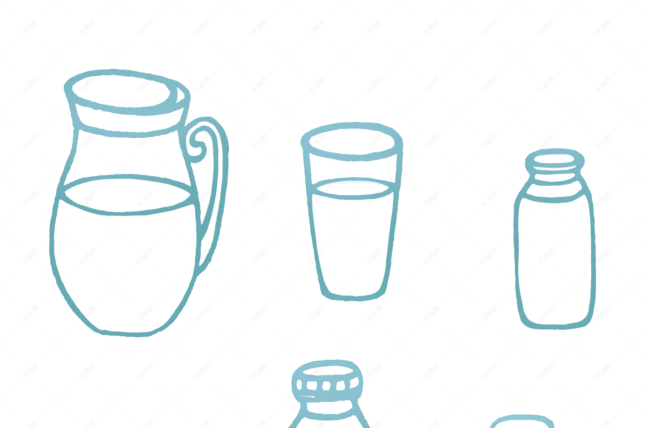 手绘卡通牛奶瓶免抠素材