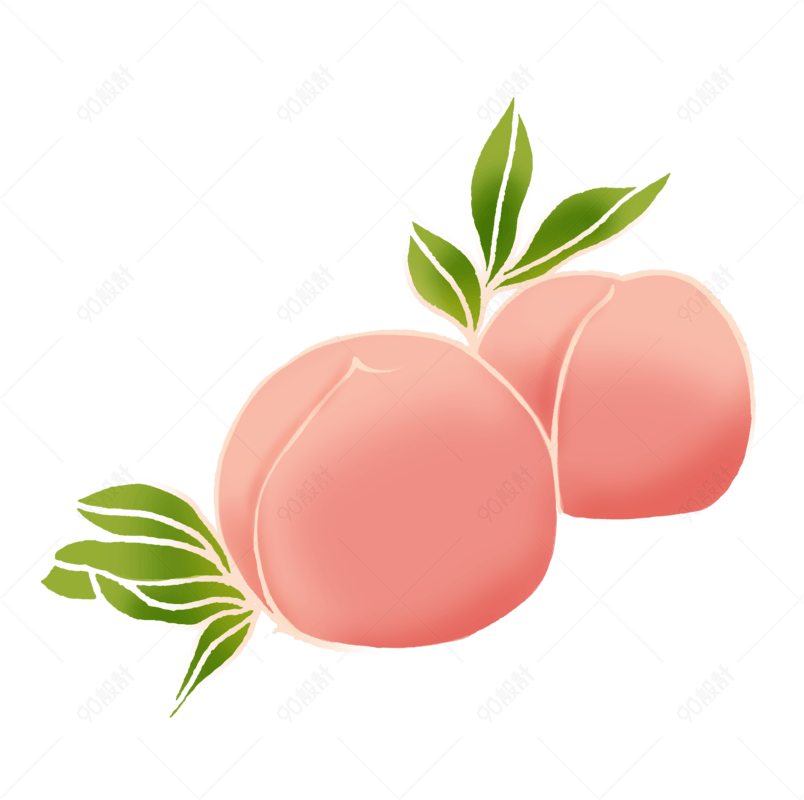 手绘卡通水果水蜜桃免抠素材
