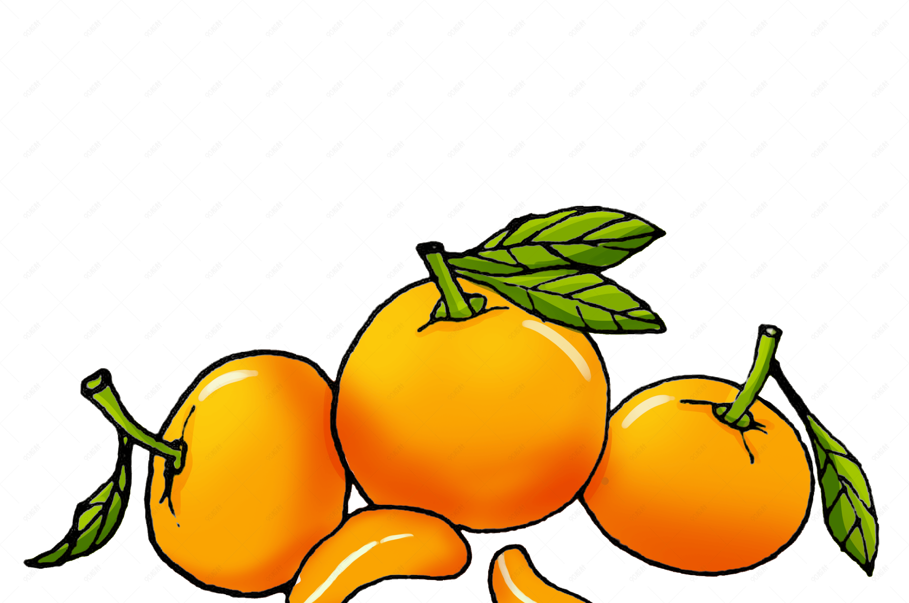 手绘卡通水果桔子免抠素材