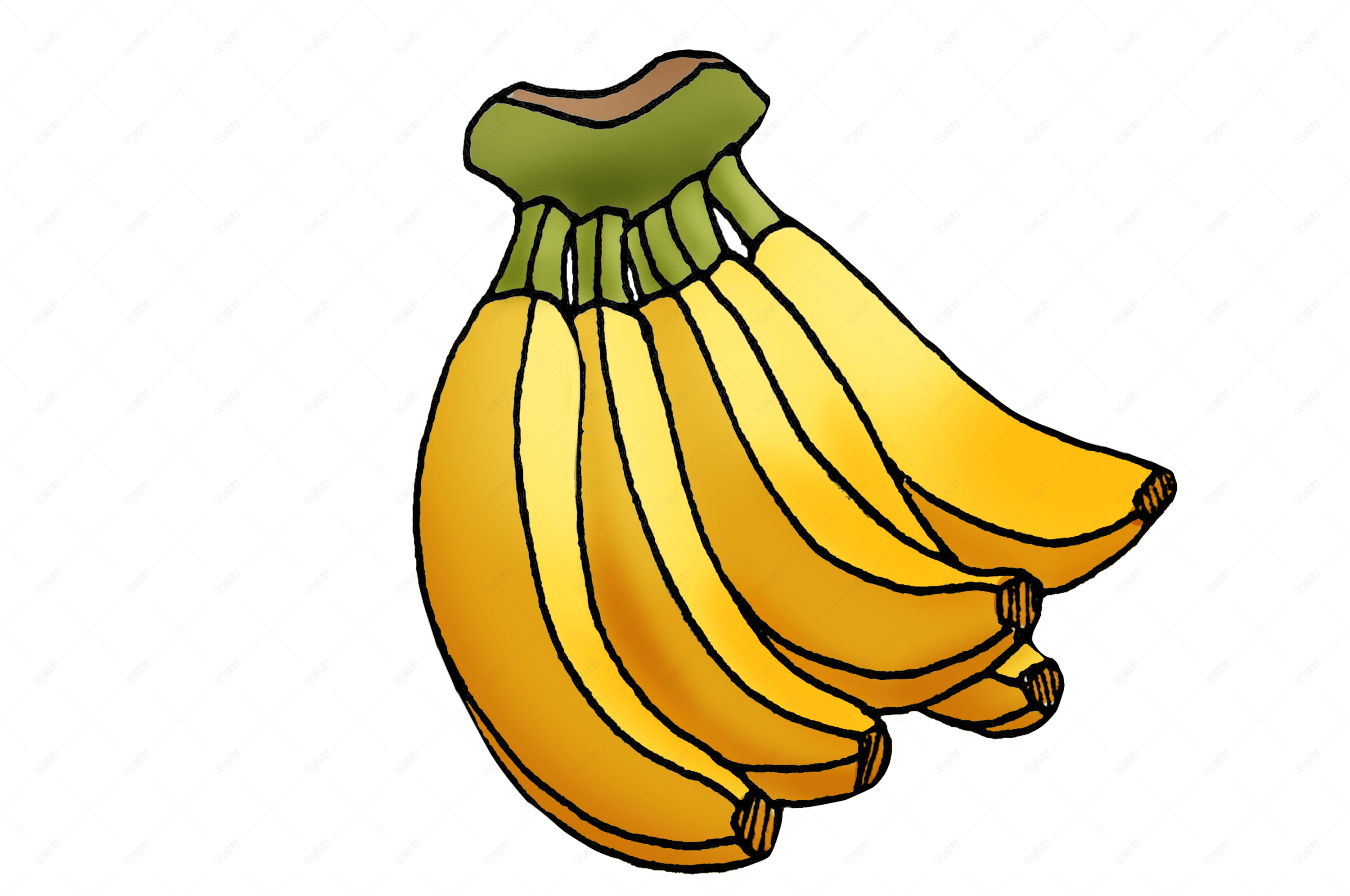 手绘卡通水果香蕉免抠素材