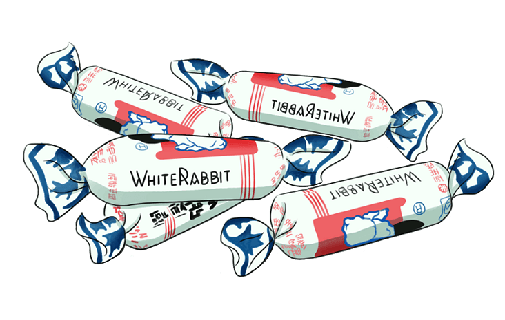 90年代回忆大白兔奶糖手绘插画元素