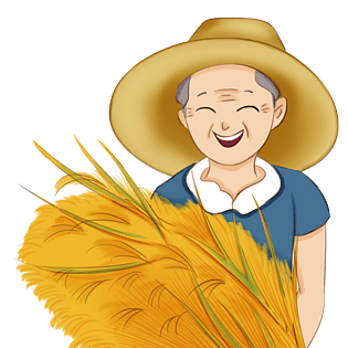 秋天手绘农民丰收插画元素