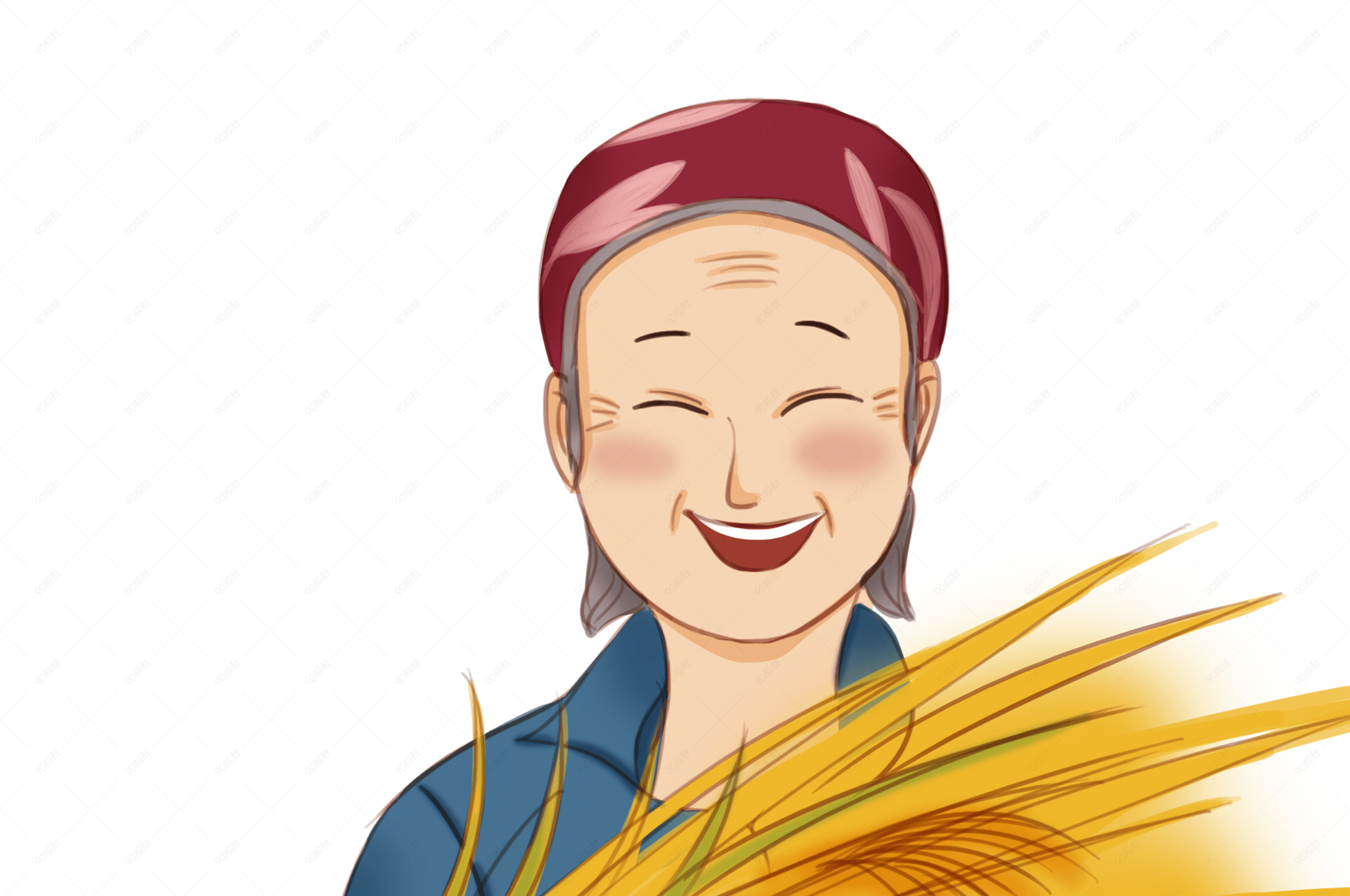 秋天农民丰收手绘插画装饰元素