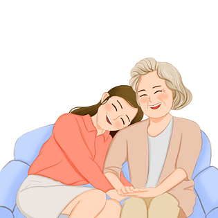 卡通老人重阳节海报重阳节插画手绘大写字母老人夫妻重阳节口红矢量