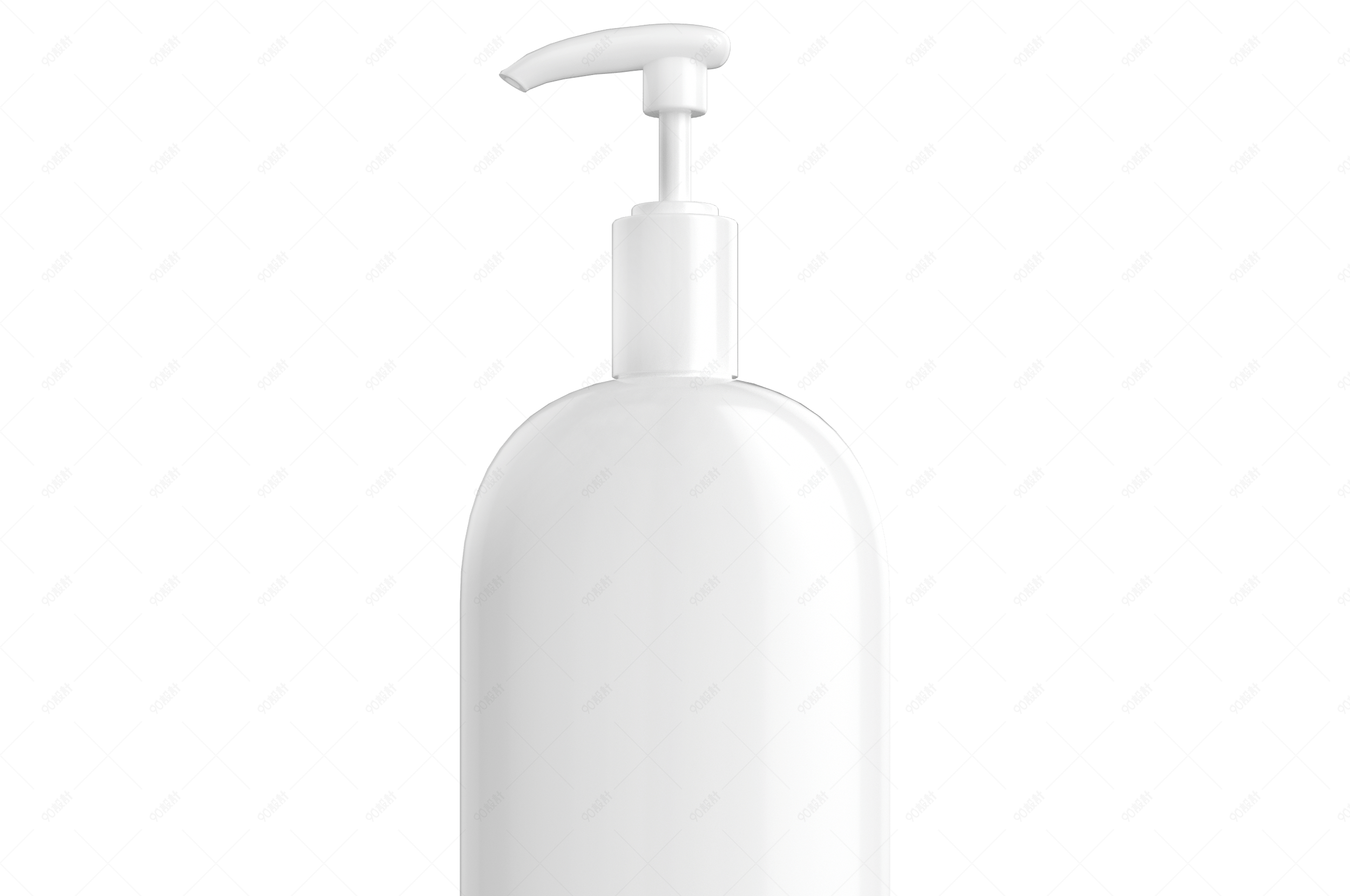 c4d白色挤压瓶洗发水沐浴露免抠元素