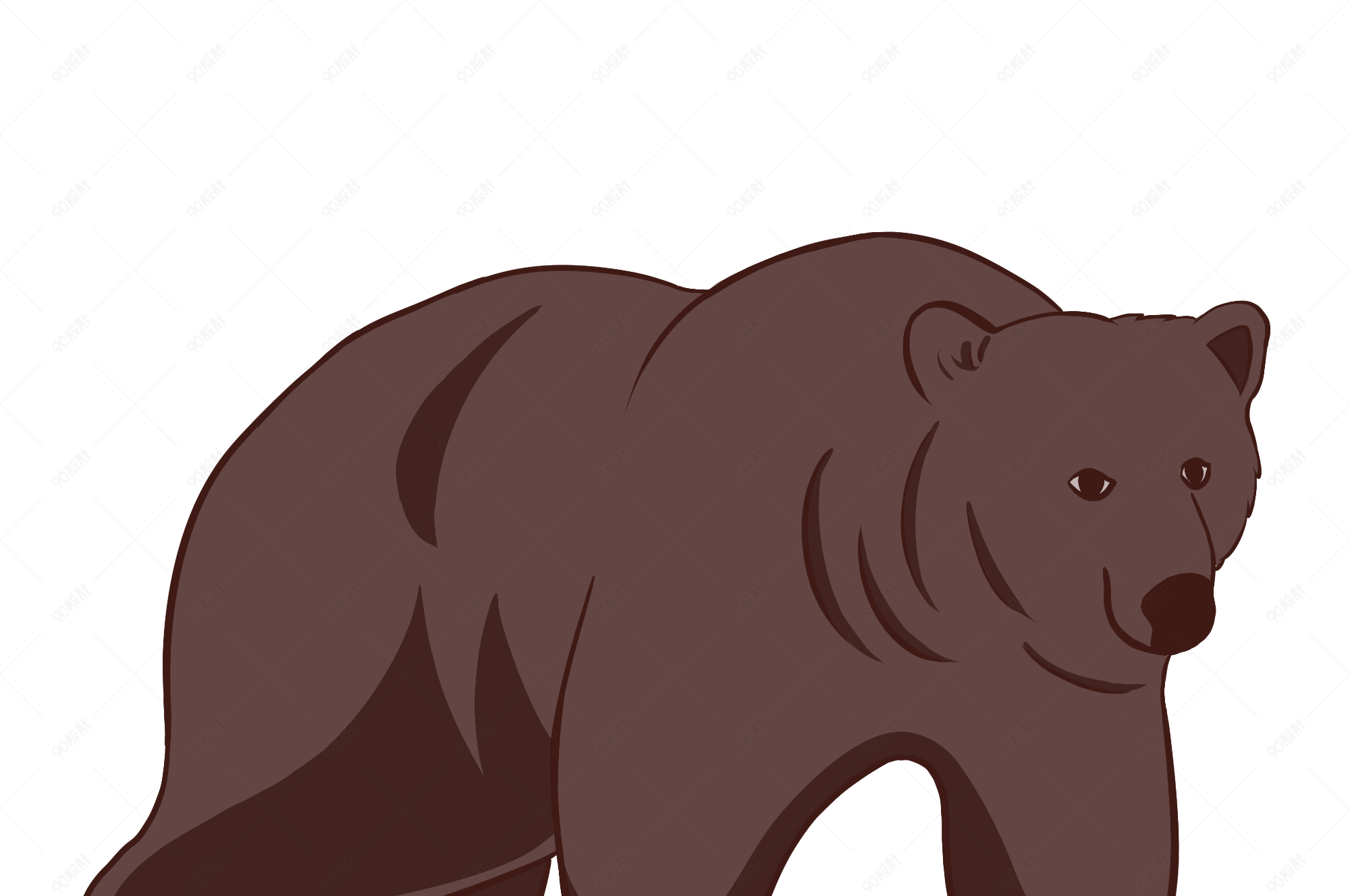 黑熊动物哺乳动物行走四肢高清矢量