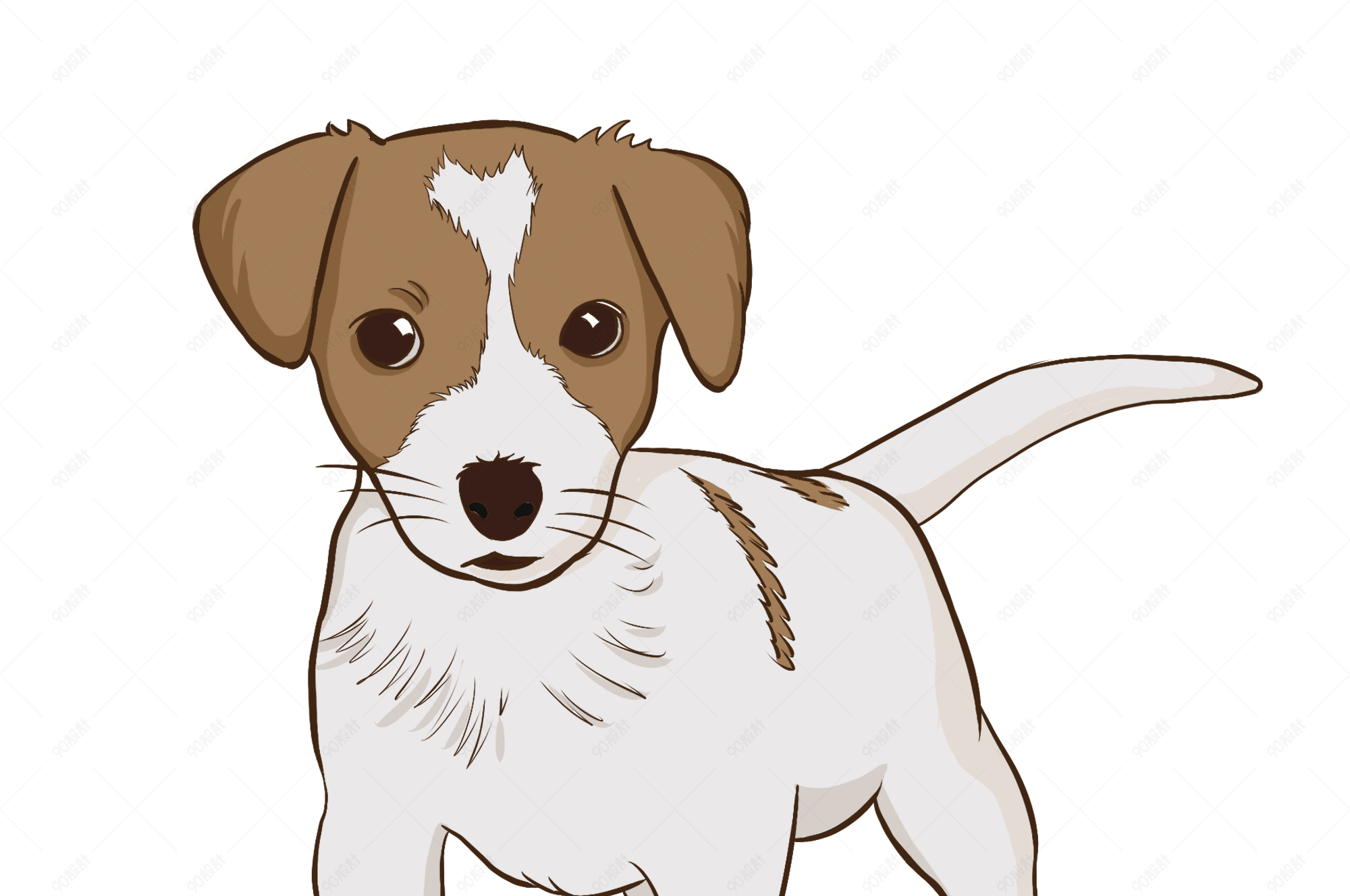 狗动物棕色小狗卡通手绘高清矢量