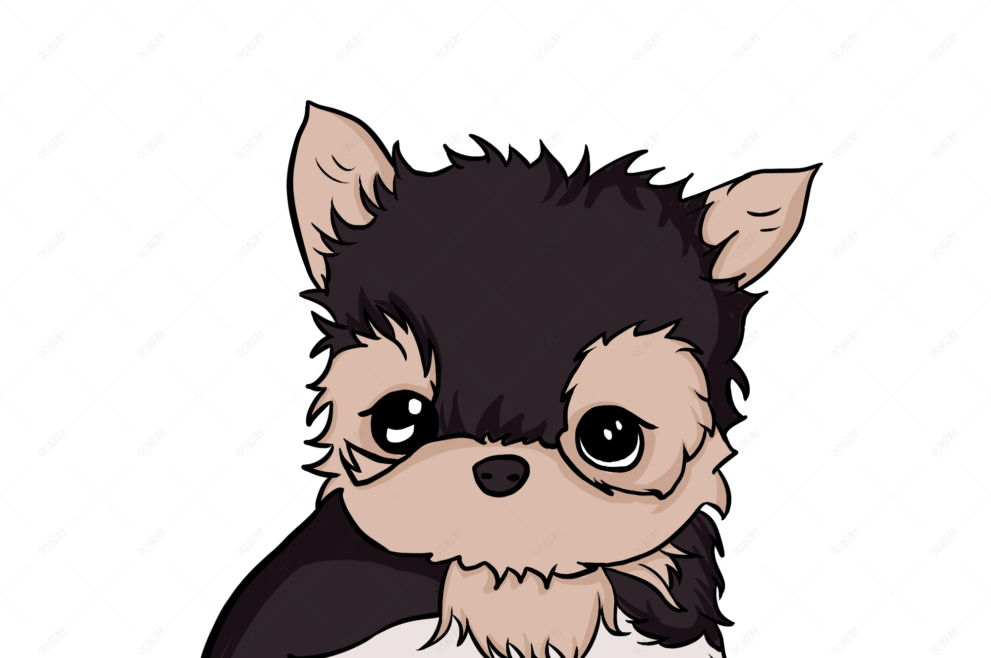 狗动物可爱卡通手绘高清矢量