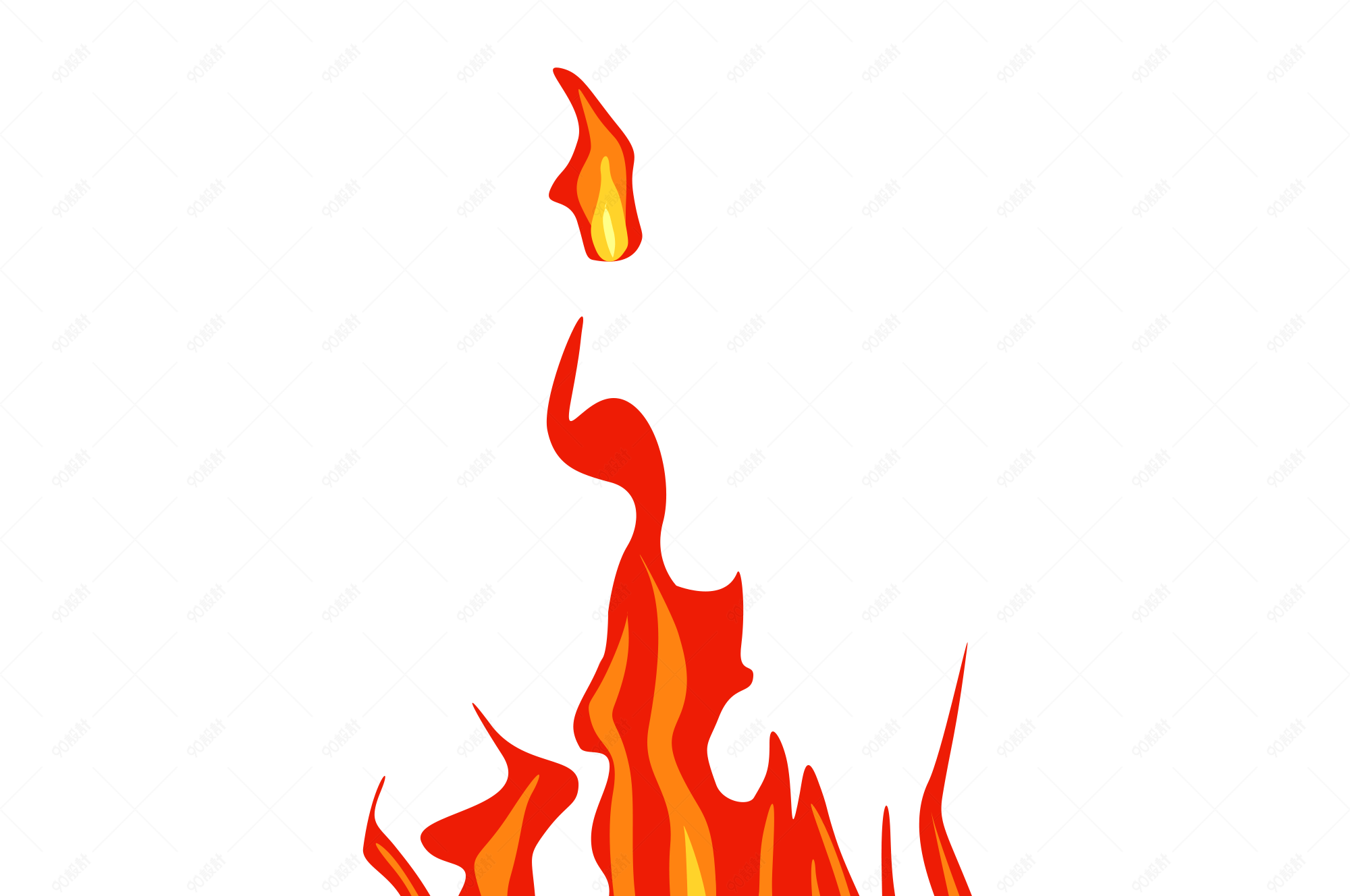 火小火苗消防灭火高清手绘卡通【免抠元素png】-90设计网