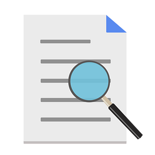 政府公文文件放大镜卡通手绘矢量高清