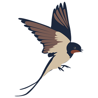 燕子飞翔春天卡通手绘高清适量