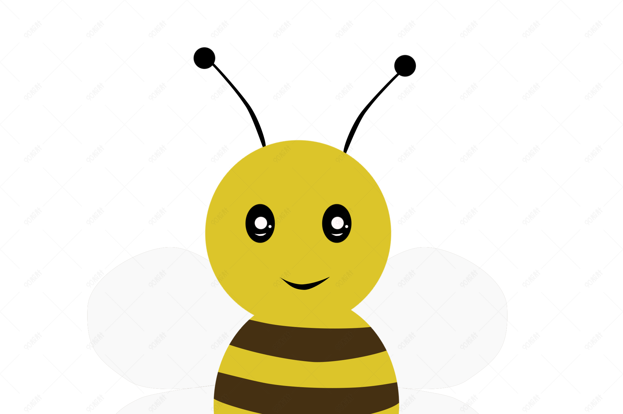 小蜜蜂卡通版蜂手绘高清矢量