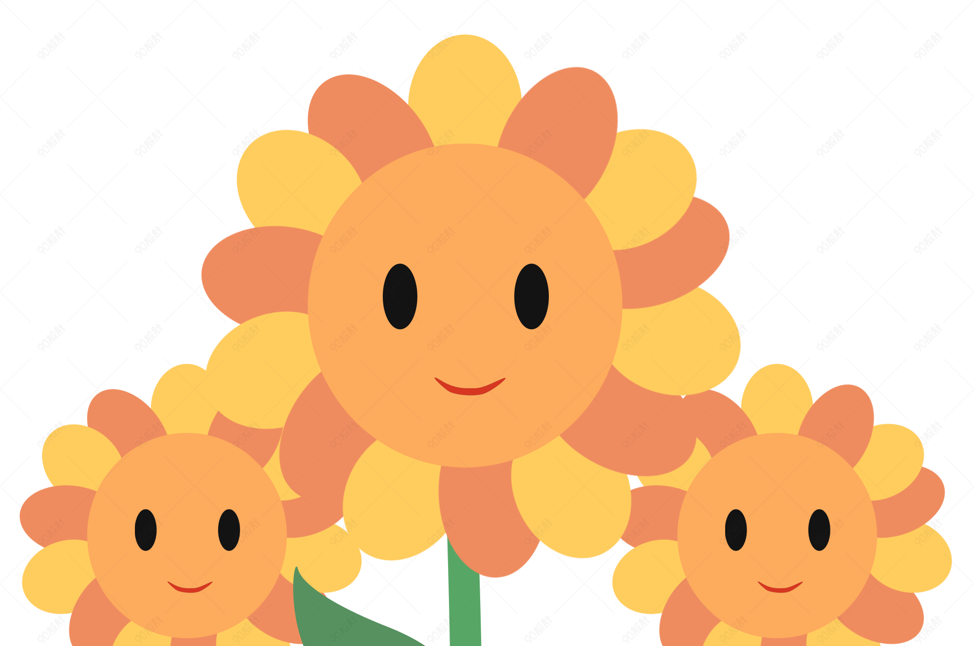 向日葵可爱花朵卡通手绘