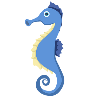 海马深海动物可爱海马卡通手绘