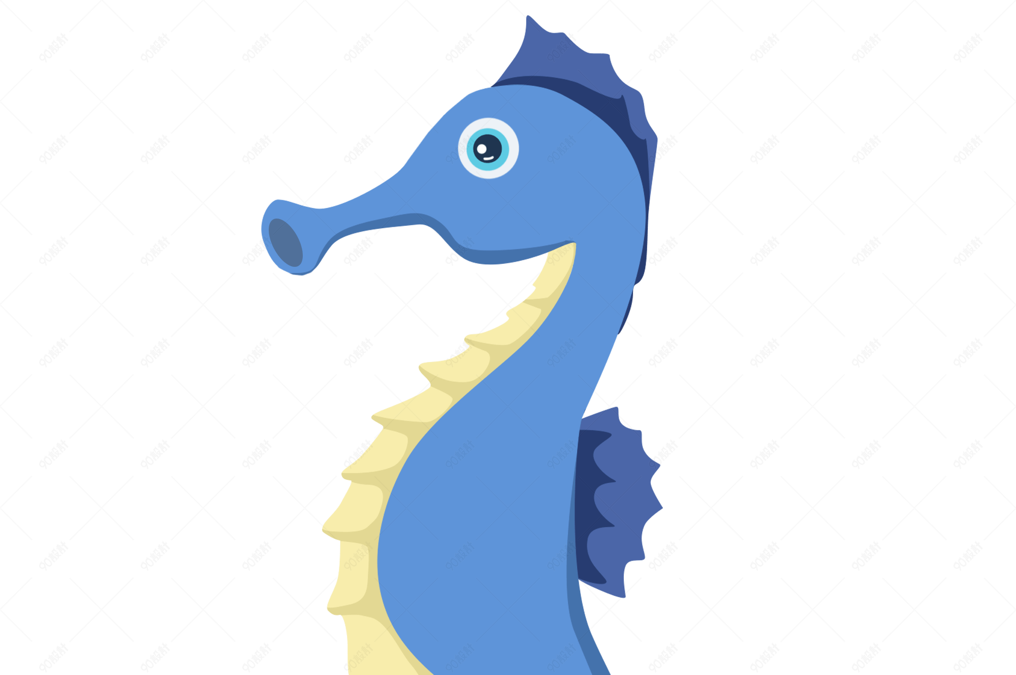 海马深海动物可爱海马卡通手绘