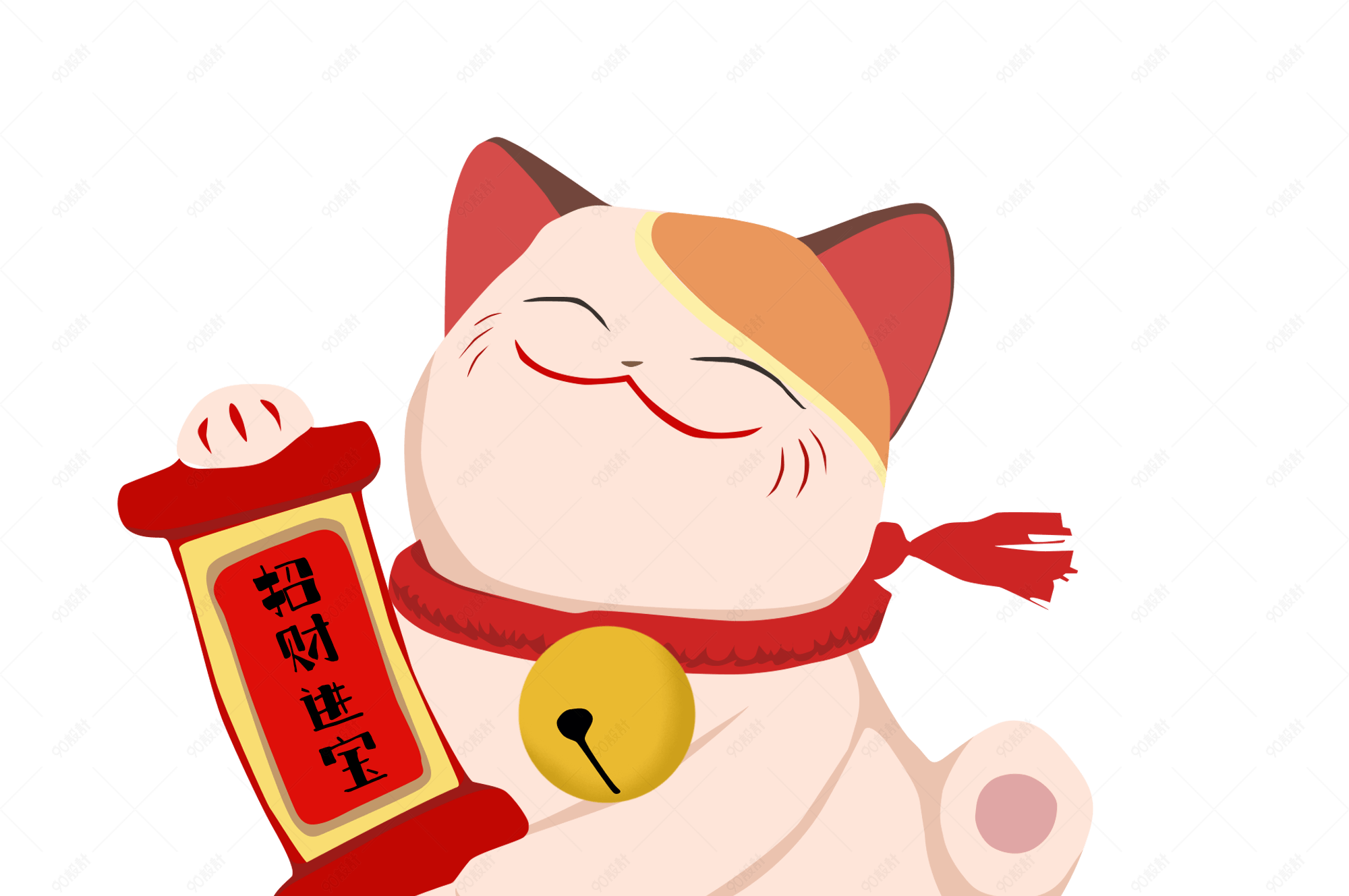 招财猫卡通猫动物高清矢量