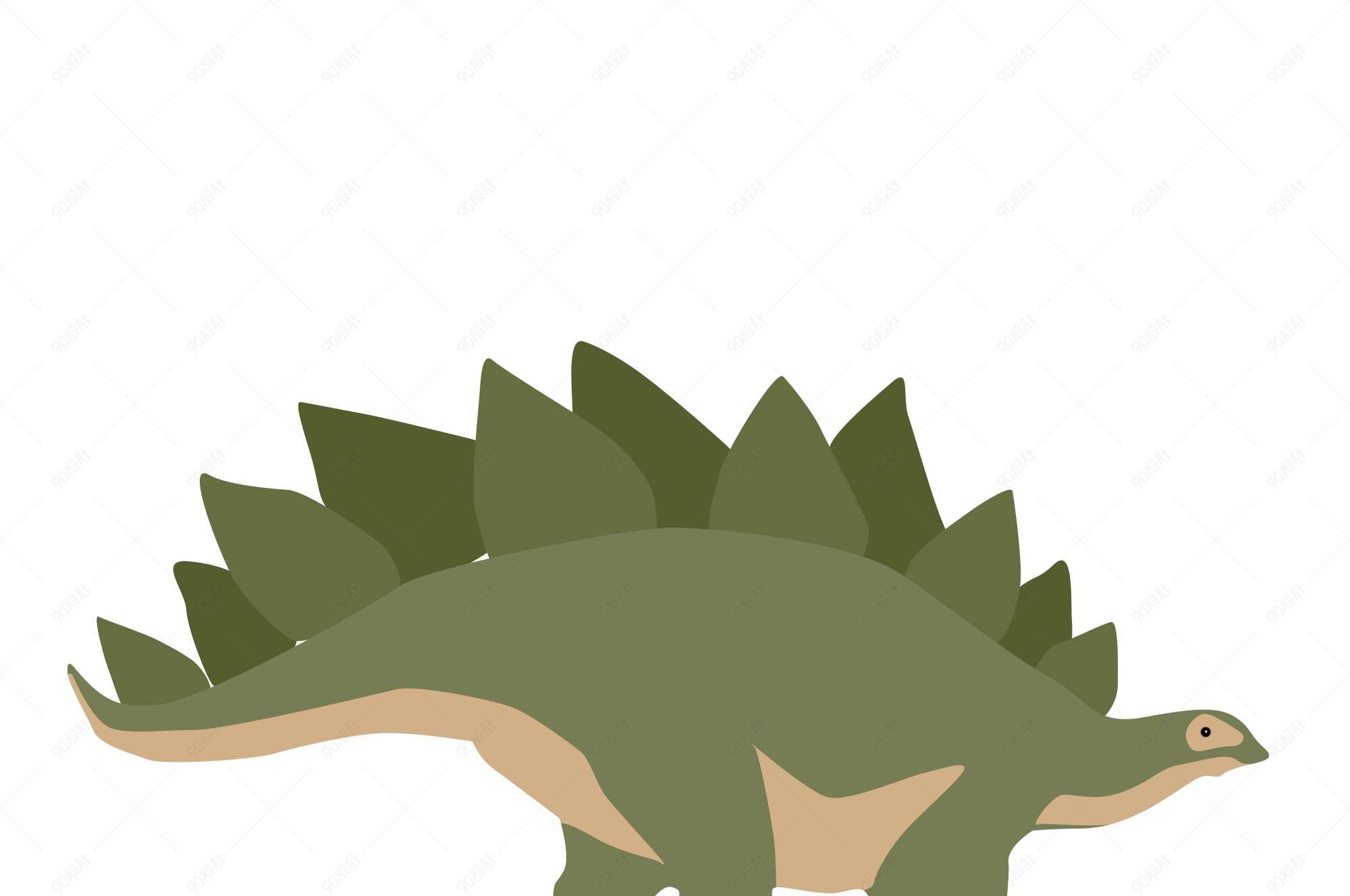 剑龙恐龙侏罗纪卡通手绘