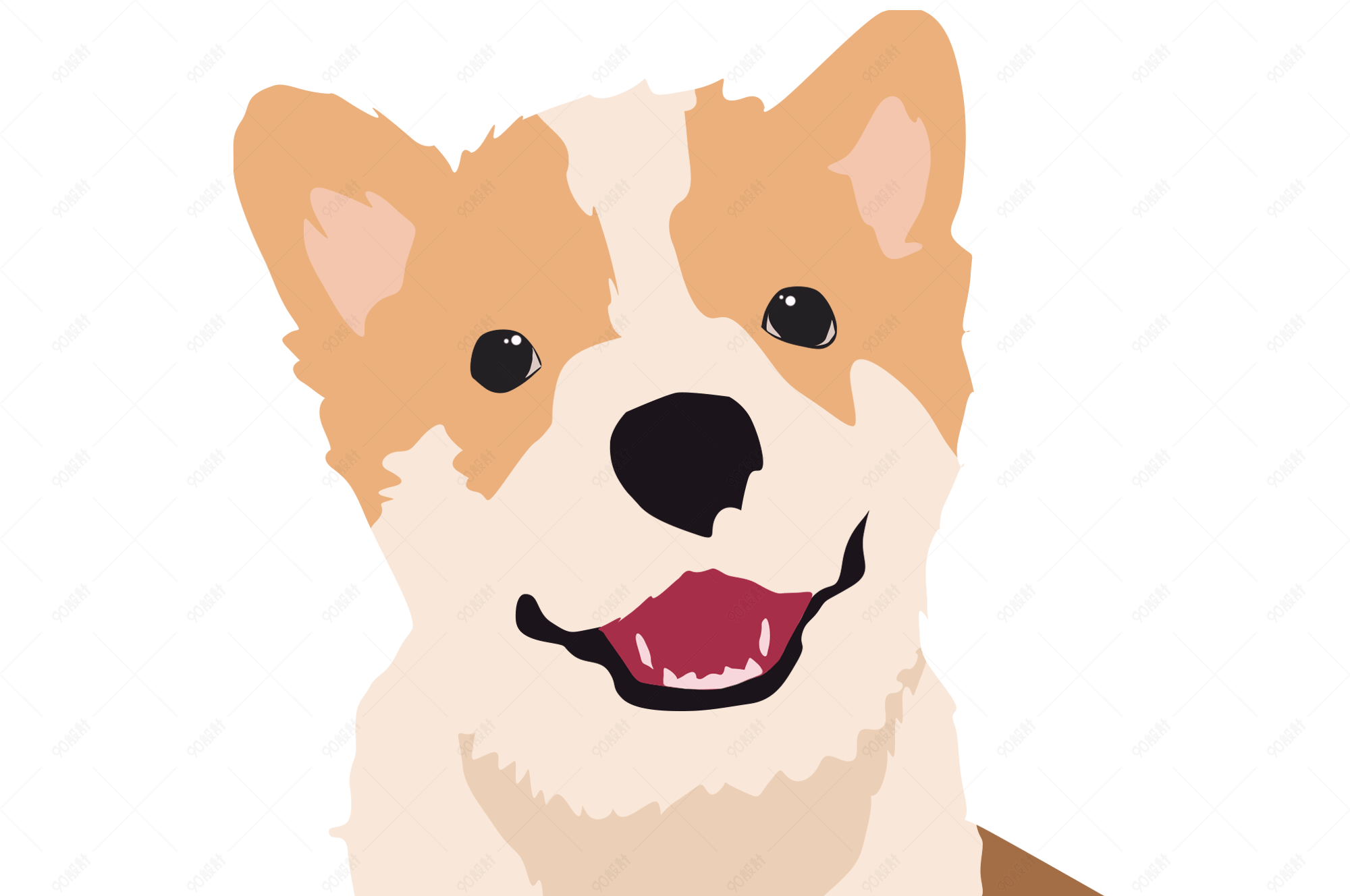 柯基狗狗小狗狗萌宠卡通手绘