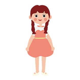 女孩小女孩卡通手绘高清矢量