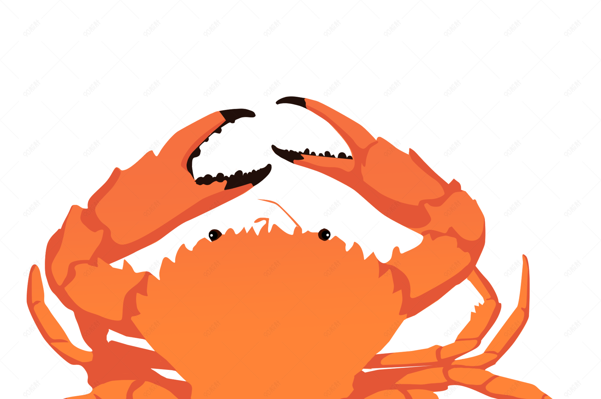 螃蟹海洋动物壳类动物卡通手绘