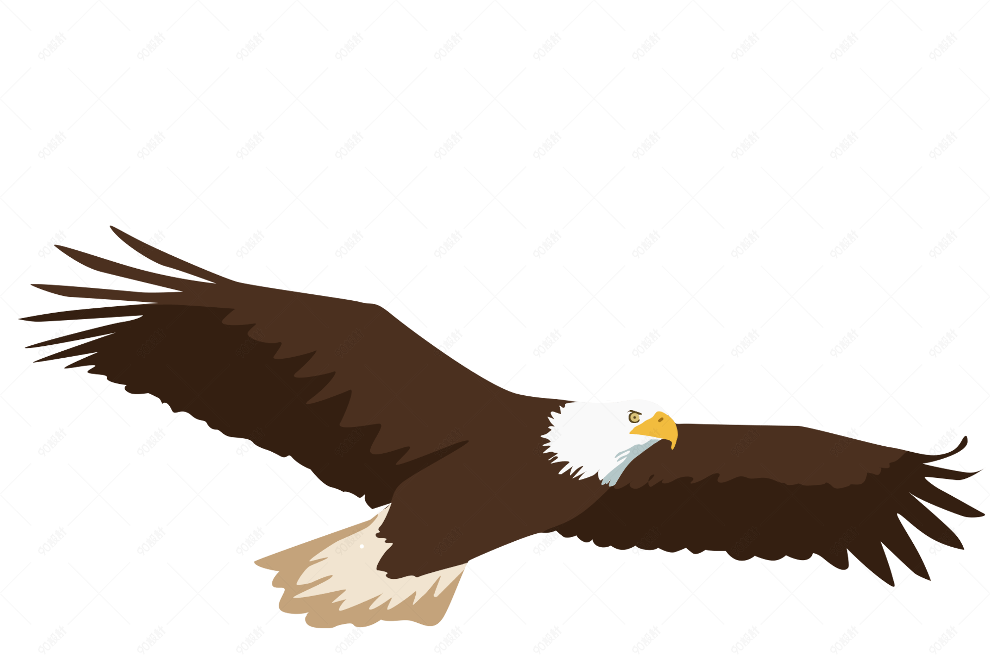 鹰展翅雄鹰卡通手绘高清矢量