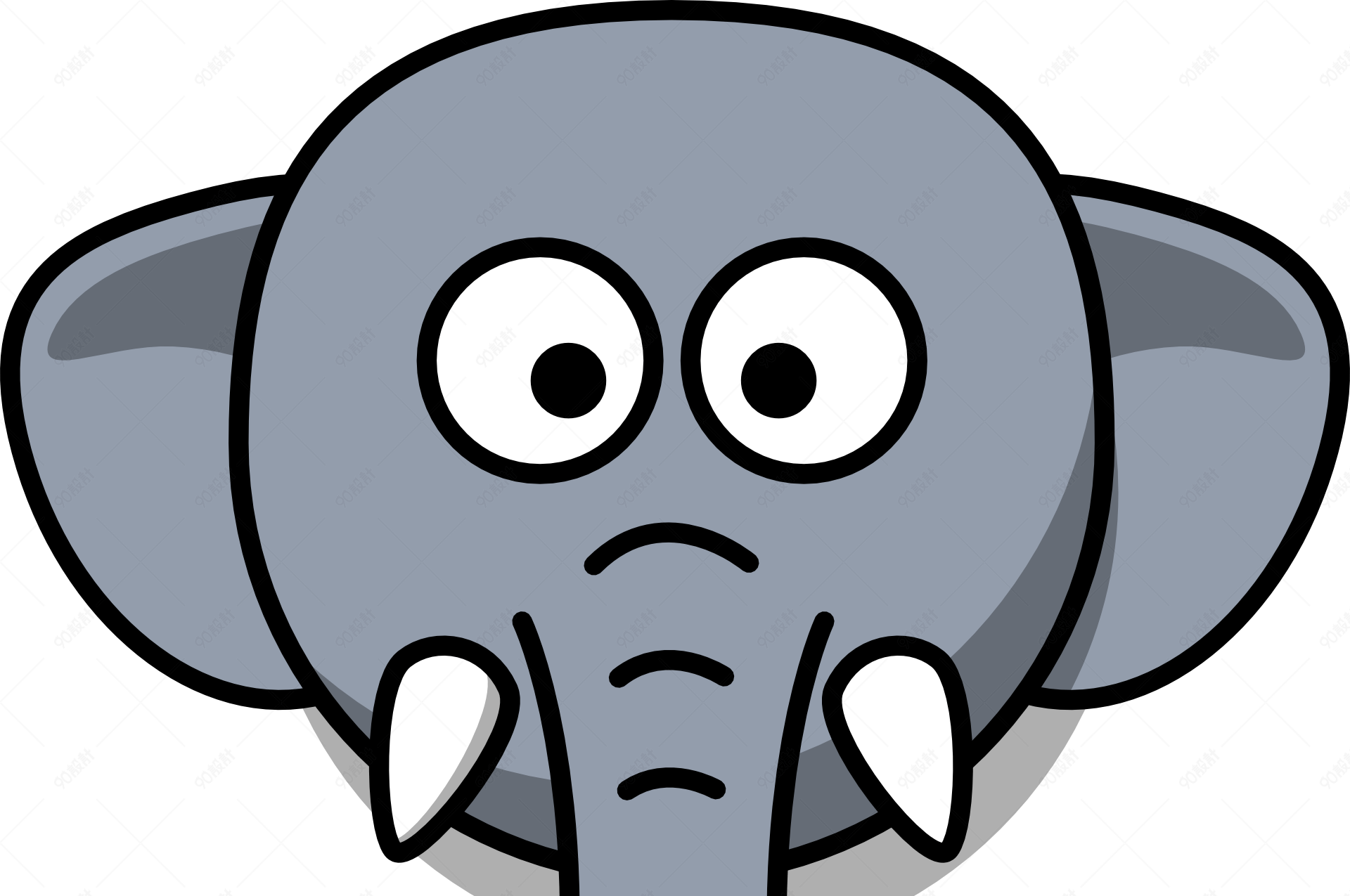 愚萌可爱的漫画卡通小象