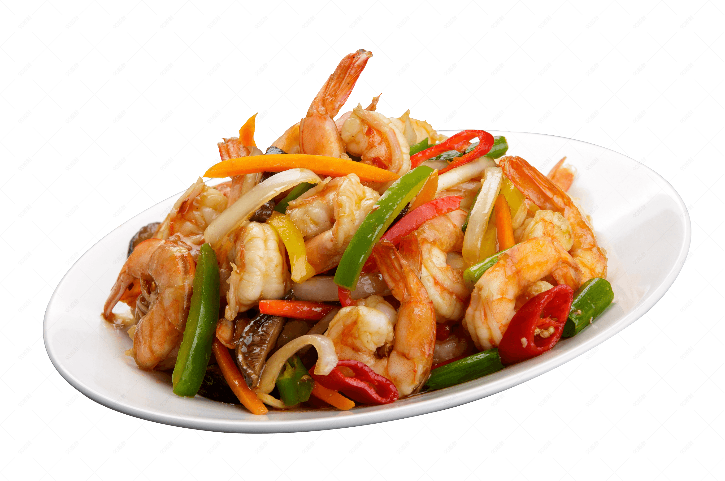 特色菜品菜椒爆炒虾仁